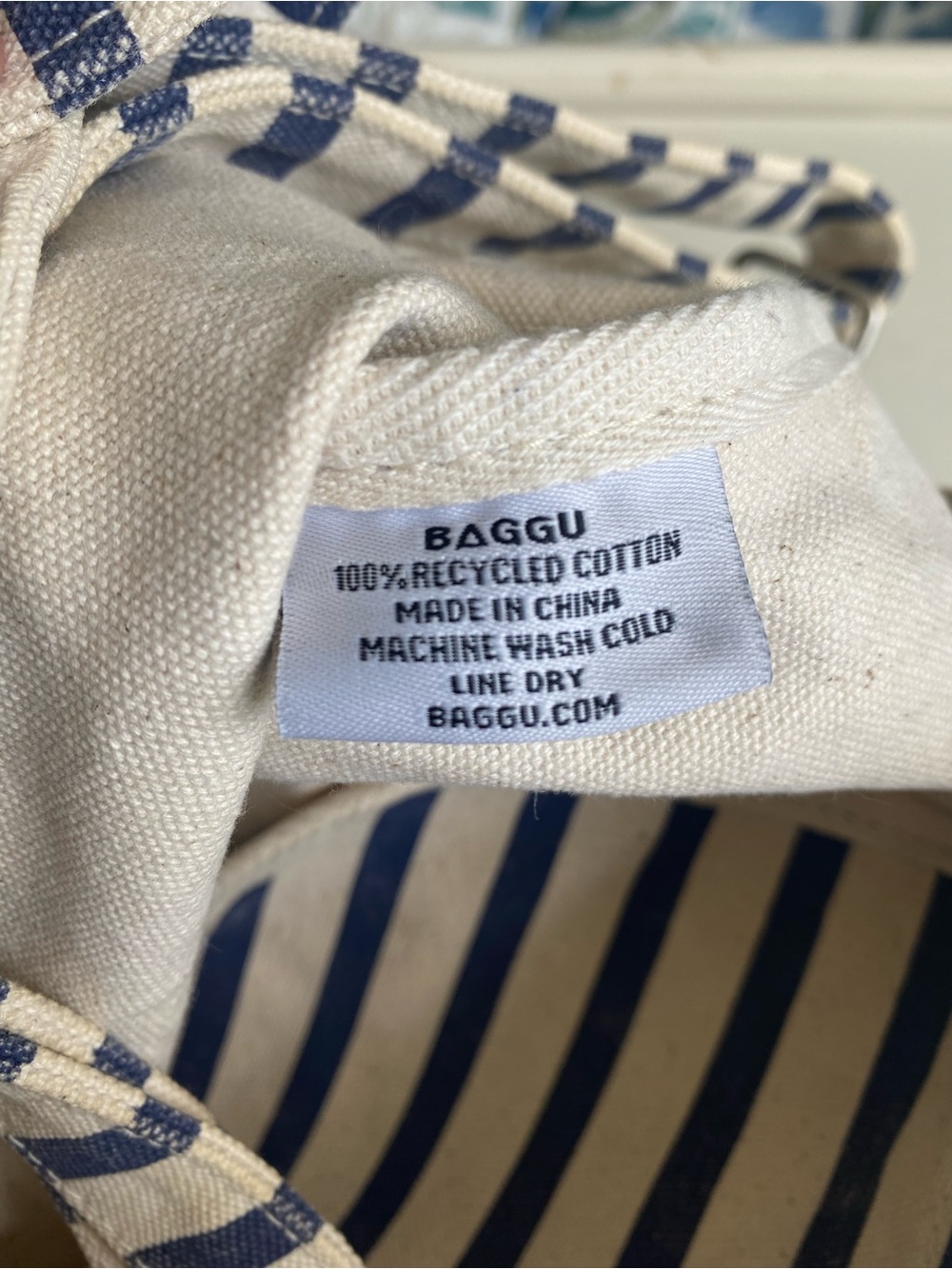 Baggu Duck Bag Sailor Stripe, Navy and White , Tote Bag, Nautical, Washable - Picture 10 of 17